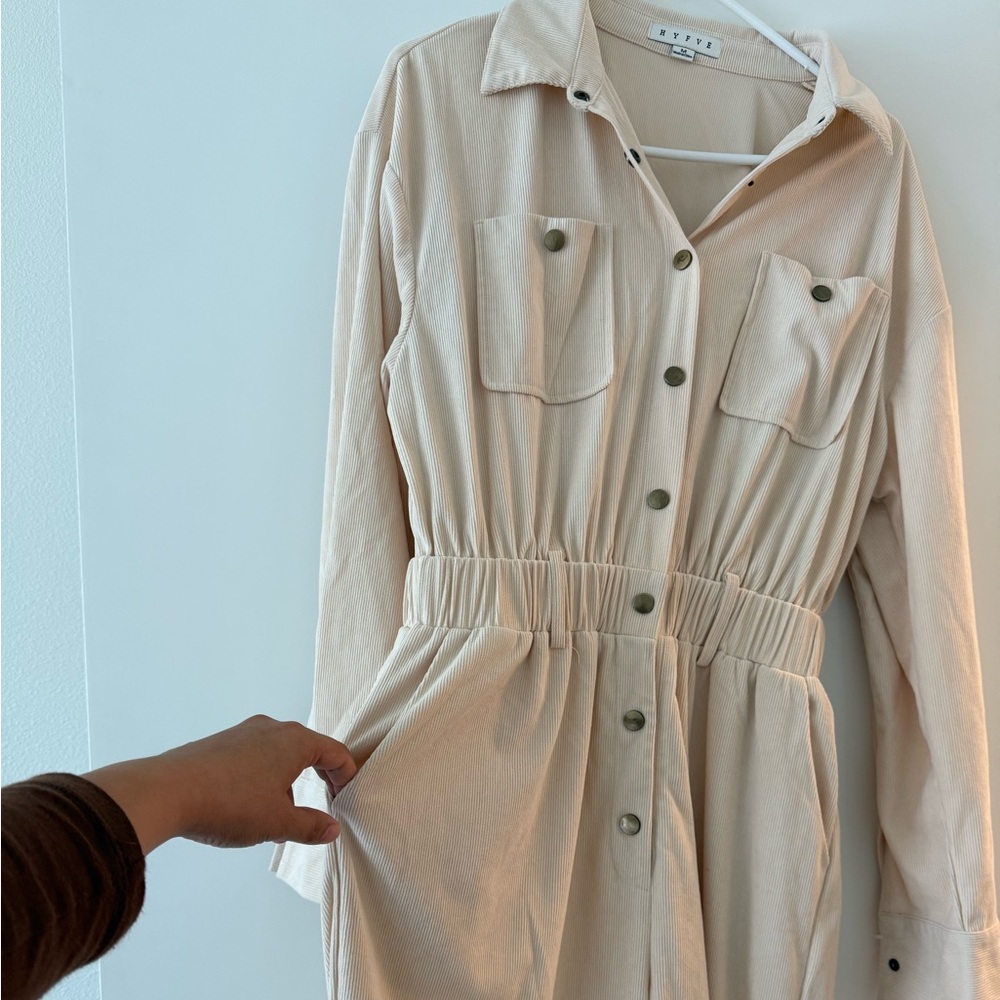 HYFVE Light Beige Button-Up jumpsuit